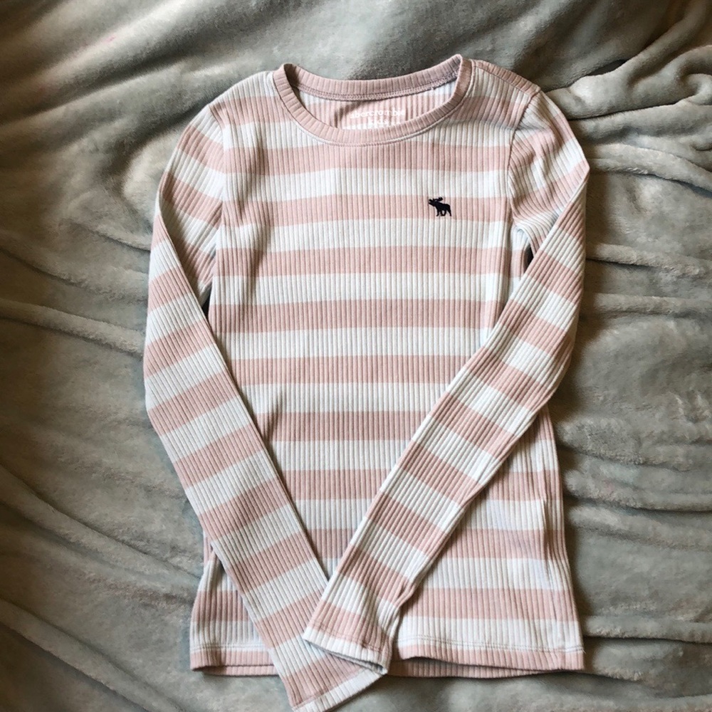 Abercrombie kids grey and blue Long sleeve tee